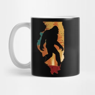 Bigfoot Retro Vintage Sasquatch Illinois Mug